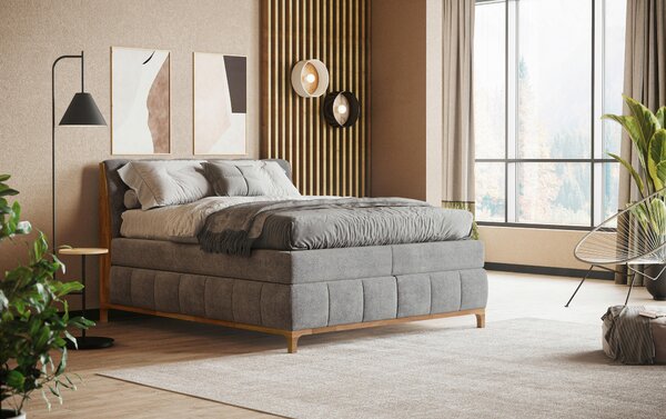 POSTEL BOXSPRING, barvy stříbra Livetastic - Manželské postele, Online Only