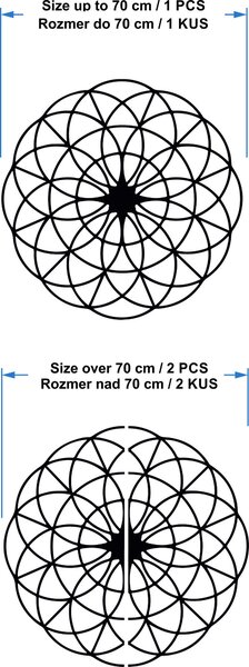 Kouzelná dřevěná mandala na zeď - Kruhy I průměr FI 50, 60, 70, 80, 90, cm: Preglue - Bílá barva Rozměr 50 cm 3963-49697 PR0339