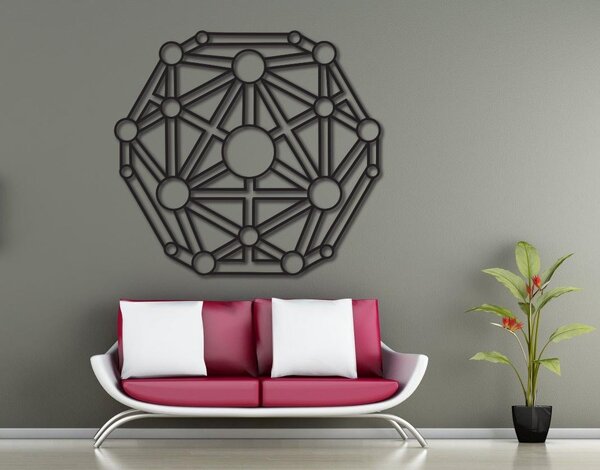 Geometrický obraz na zeď vyřezávaný z dřevěné překližky: Přírodní překližka - Topol přírodní Rozměr 50 cm 3956-49133 PR0330