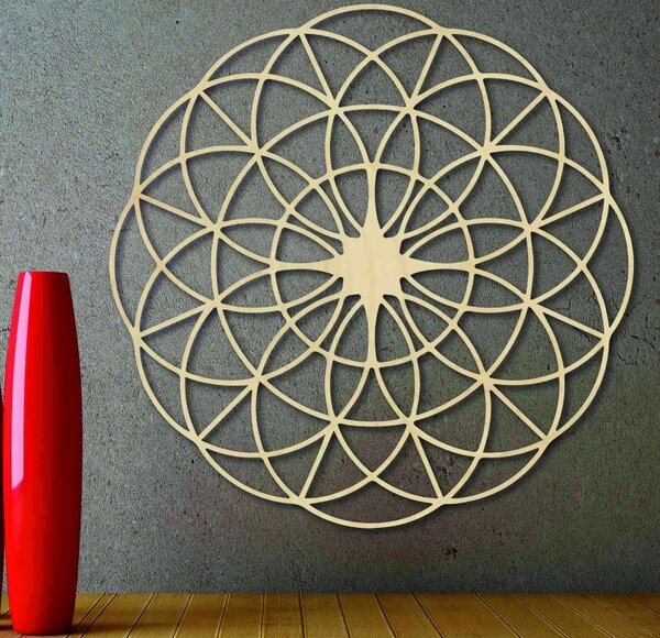 Kouzelná dřevěná mandala na zeď - Kruhy I průměr FI 50, 60, 70, 80, 90, cm: Preglue - Bílá barva Rozměr 50 cm 3963-49697 PR0339