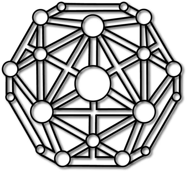Geometrický obraz na zeď vyřezávaný z dřevěné překližky: Přírodní překližka - Topol přírodní Rozměr 50 cm 3956-49133 PR0330