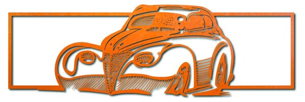 Retro stylizované dřevěné auto - dekorativní obraz na zeď - SAMUEL: Přírodní překližka - Topol přírodní 119 x 35 cm 3949-48935 PR0326