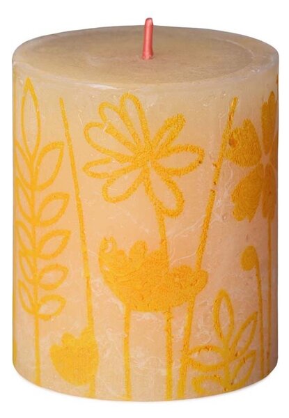 Bolsius svíčka válec Butter Yellow Rustic Silhouette 68x80mm