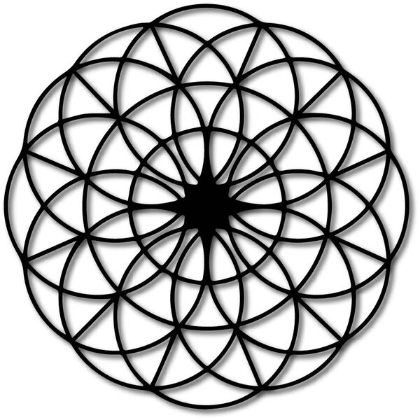 Kouzelná dřevěná mandala na zeď - Kruhy I průměr FI 50, 60, 70, 80, 90, cm: Preglue - Bílá barva Rozměr 50 cm 3963-49697 PR0339