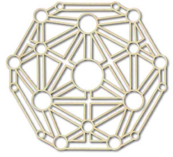 Geometrický obraz na zeď vyřezávaný z dřevěné překližky: Přírodní překližka - Topol přírodní Rozměr 50 cm 3956-49133 PR0330