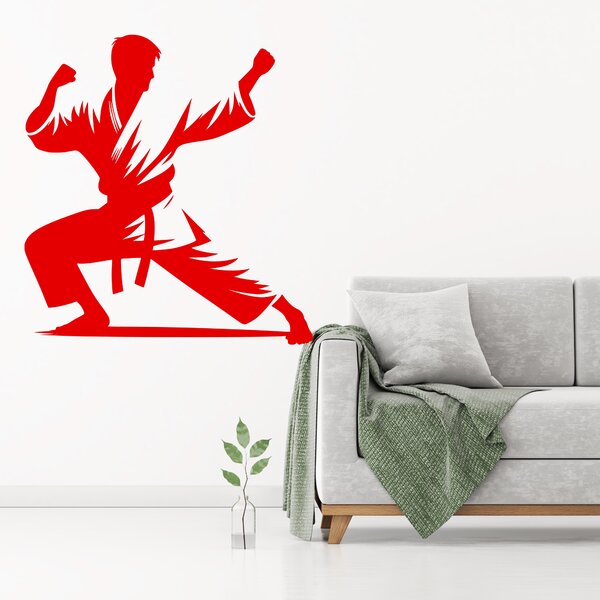 Živá Zeď Samolepka Karate Barva: černá