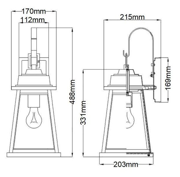 VENKOVNÍ NÁSTĚNNÉ SVÍTIDLO, 17/21.5/48.8 cm Elstead Lighting - Online Only svítidla, Online Only