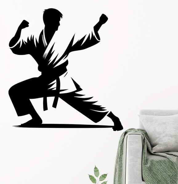 Živá Zeď Samolepka Karate Barva: černá
