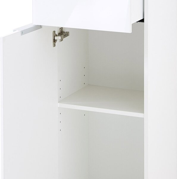 Bílá přírodní vysoká koupelnová skříňka v dekoru dubu 39x112 cm Pescara – Germania