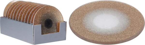 Podtácek na svíčku 150 mm kulatý zrcadlo s gliterm, zlatá