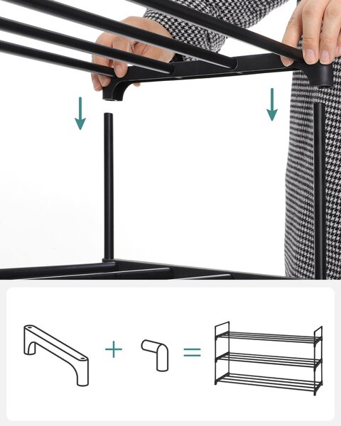 SADA REGÁLŮ NA BOTY 2 ks, černá, 92/53/30 cm Boxxx - Online Only šatny & botníky, Online Only