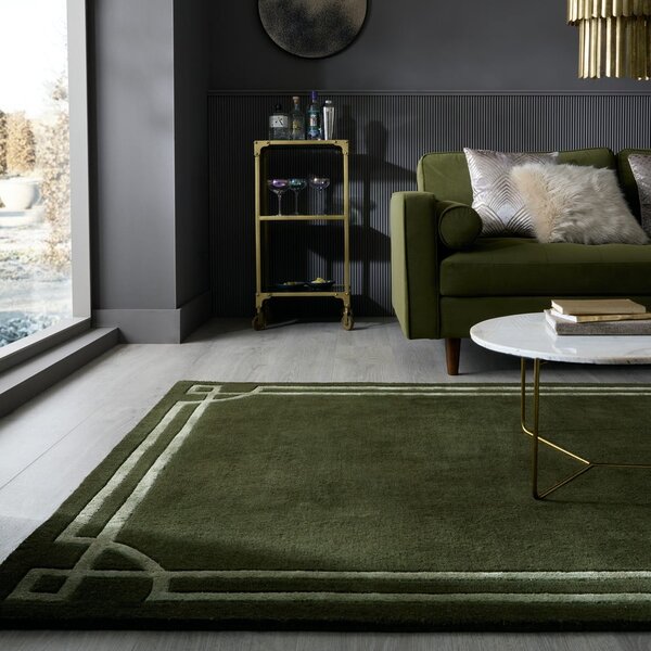 Tmavě zelený ručně tkaný vlněný koberec 160x230 cm Gatsby – Flair Rugs