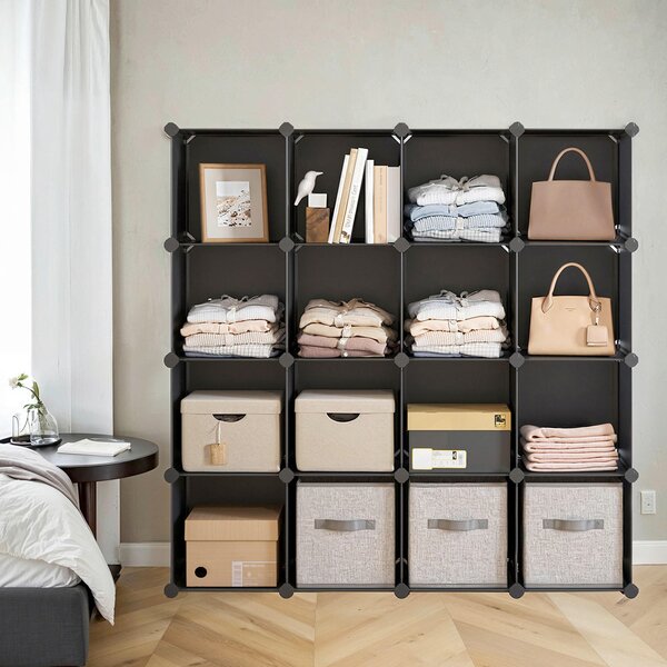 REGÁL NA BOTY, černá, 123/123/31 cm Boxxx - Online Only šatny & botníky, Online Only