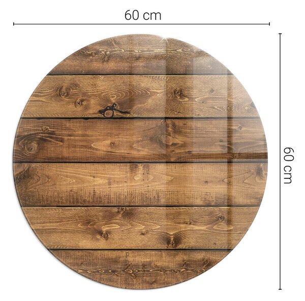 Kulatá podložka pod krb Přírodní dřevěná textura ppkon-00020409