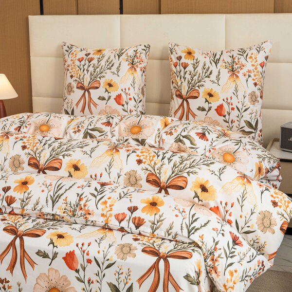 Povlečení z mikrovlákna FLORAL RIBBON krémové Rozměr povlečení: 70 x 90 cm | 140 x 220 cm