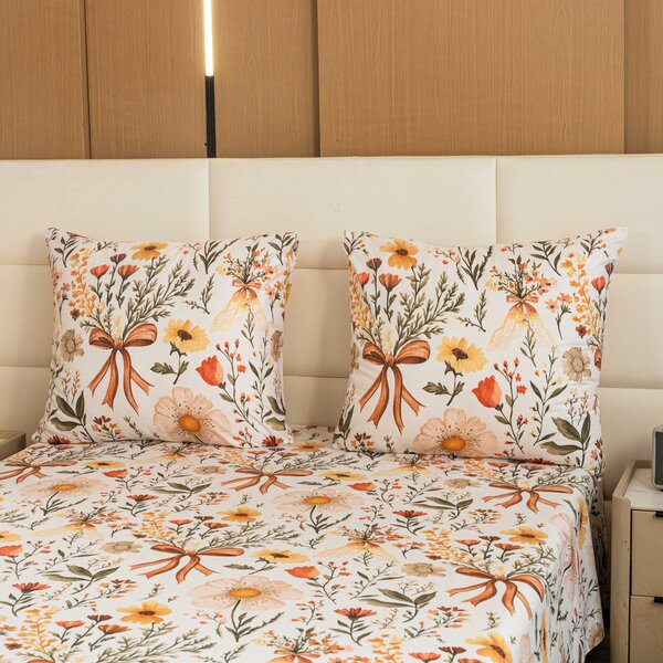 Povlečení z mikrovlákna FLORAL RIBBON krémové Rozměr povlečení: 70 x 90 cm | 140 x 220 cm