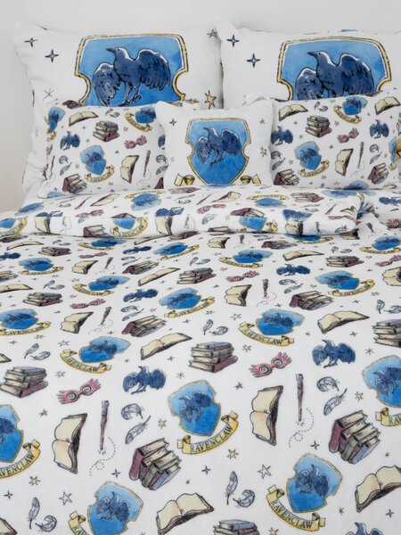 MK Lůžkoviny Mikroplyšové povlečení Harry Potter - Havraspár bílé 140 × 200 cm, 70 x 90 cm
