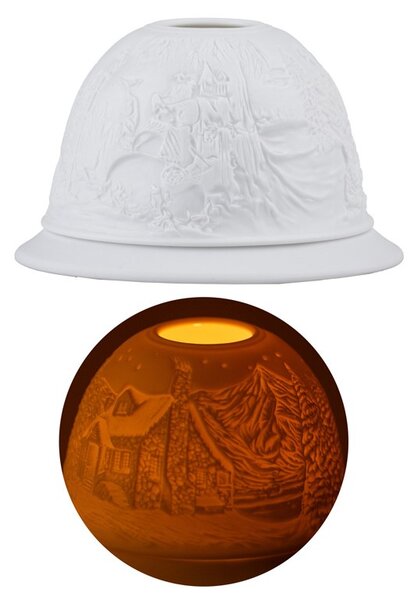 Svícen porcelán 118X85X118mm na čaj. svíčku mix, bílá
