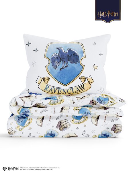 MK Lůžkoviny Mikroplyšové povlečení Harry Potter - Havraspár bílé 140 × 200 cm, 70 x 90 cm