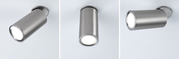 P 93090 LED vestavné svítidlo 3-krokové-stmívatelné Turnal kruhové 60mm 90° Coin 6W 230V stmívatelné 2700K kov kartáčovaný - PAULMANN