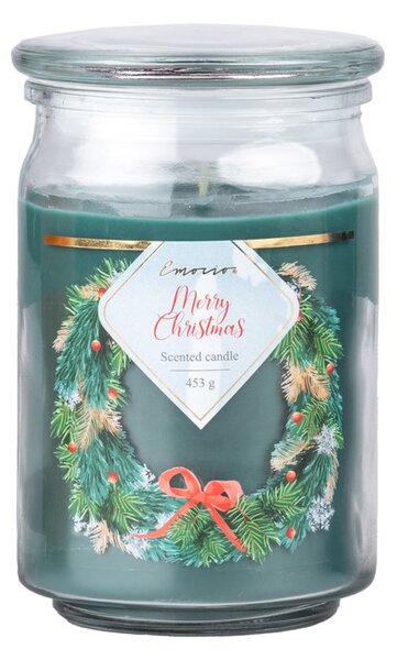 Emocio Merry Christmas - vonná svíčka ve skle 193×142 mm se skleněným víčkem