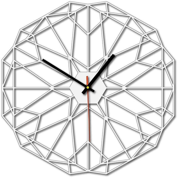 Geometrické nástěnné hodiny také černé X0097: Šedá kovová Ral 7005 Stříbrné ručičky Rozměr 30 x 30 cm 3997-53161 X0097 PLEXI SKLO