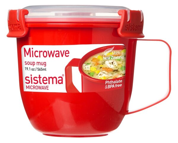 Sistema Hrnek na polévku Microwave soup mug 565 ml, červená