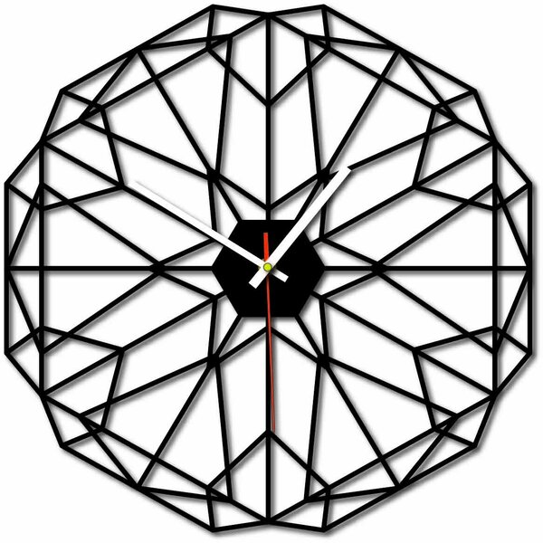 Geometrické nástěnné hodiny také černé X0097: Šedá kovová Ral 7005 Stříbrné ručičky Rozměr 30 x 30 cm 3997-53161 X0097 PLEXI SKLO
