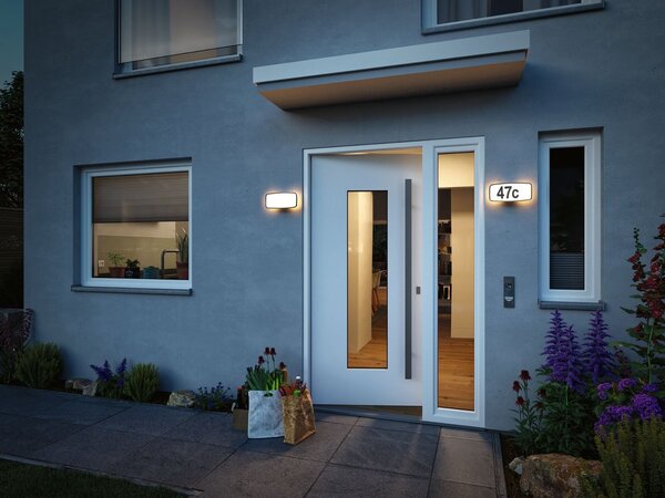 P 94507 LED domovní číslo a svítidlo Smart Home Zigbee Sheera soumrakový senzor neláká hmyz IP44 276x73mm CCT 6,5W 230V antracit umělá hmota - PAULMANN