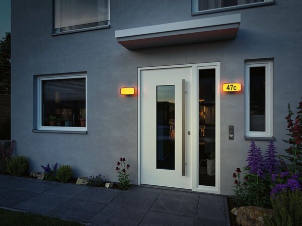 P 94507 LED domovní číslo a svítidlo Smart Home Zigbee Sheera soumrakový senzor neláká hmyz IP44 276x73mm CCT 6,5W 230V antracit umělá hmota - PAULMANN