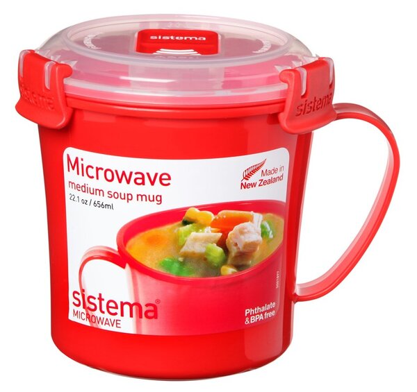 Sistema® Microwave™ Hrnek na polévku 656 ml, červená