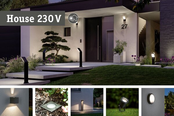 P 94708 LED venkovní panel Smart Home Zigbee Lamina Backlight pohybové čidlo neláká hmyz IP44 kruhové 280mm CCT 14W 230V černá umělá hmota - PAULMANN