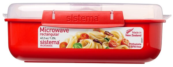 Sistema Box na ohřev jídla Microwave rectangular 1,25 l, červená