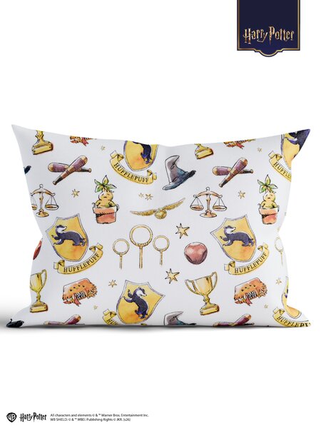 MK Lůžkoviny Povlak na polštář mikroplyš Harry Potter 40 × 60 cm - Mrzimor bílé