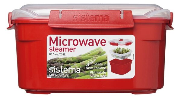 Sistema Napařovací krabička na zeleninu a ryby Microwave steamer 2,4 l, červená