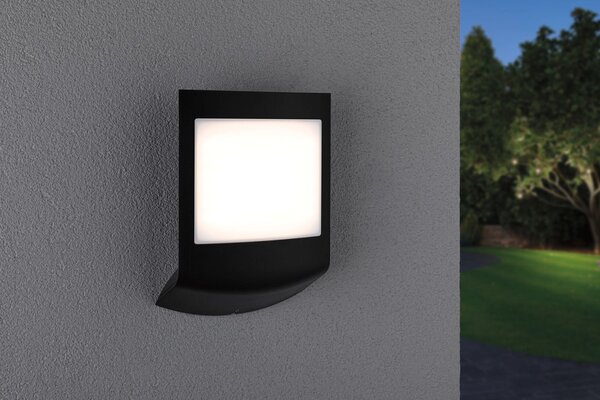 P 94509 LED venkovní nástěnné svítidlo Smart Home Zigbee Padea soumrakový senzor neláká hmyz IP44 198x71mm CCT 8,2W 230V antracit umělá hmota - PAULMANN