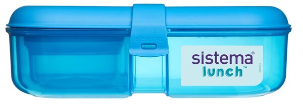 Sistema Dělený svačinový box Lunch Ribbon s nádobou na jogurt 1,1 l, modrá