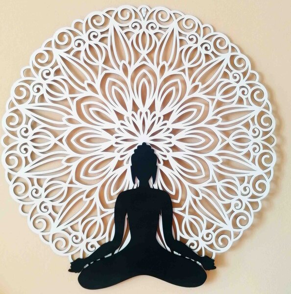 SENTOP | Sentop - Mandala 3D obraz na stěnu Buddha mandala barevné provedení l SENTOP PR0362 3D Paywood