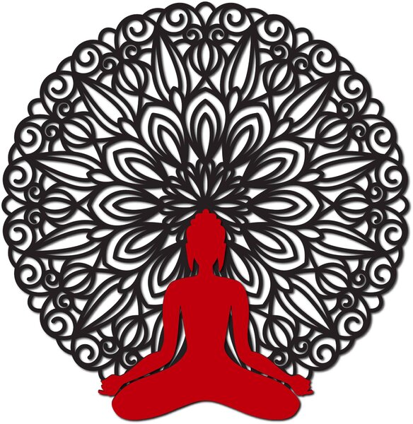 SENTOP | Sentop - Mandala 3D obraz na stěnu Buddha mandala barevné provedení l SENTOP PR0362 3D Paywood