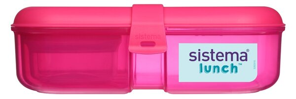 Sistema Dělený svačinový box Lunch Ribbon s nádobou na jogurt 1,1 l, růžová