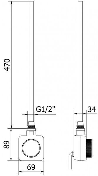 Mexen Mars elektrický radiátor 1200 x 500 mm, 500 W, černý - W110-1200-500-6500-70