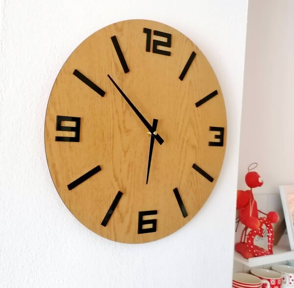 Stylové dřevěné nástěnné hodiny - minimalistický design - JAKFILD: HDF - stříbrná 30 cm 4009-55024 HDFK020