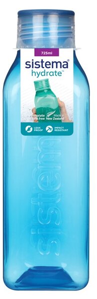 Sistema Hranatá Hranatá láhev se šroubovacím víčkem Hydrate Square 725 ml, modrá
