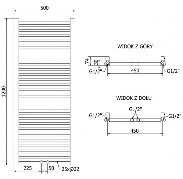 Mexen Mars elektrický radiátor 1200 x 500 mm, 500 W, černý - W110-1200-500-6500-70