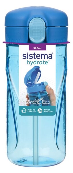 Sistema Láhev s brčkem Hydrate Quick Flip Top 520 ml, modrá