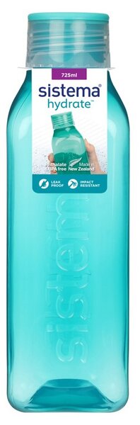 Sistema Hranatá Hranatá láhev se šroubovacím víčkem Hydrate Square 725 ml, mátová