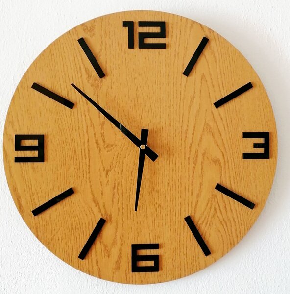 Stylové dřevěné nástěnné hodiny - minimalistický design - JAKFILD: HDF - stříbrná 30 cm 4009-55024 HDFK020