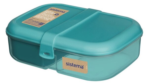 Sistema Dělený svačinový box Ocean Bound Ribbon Lunch s nádobou na jogurt 1,1 l, mátová