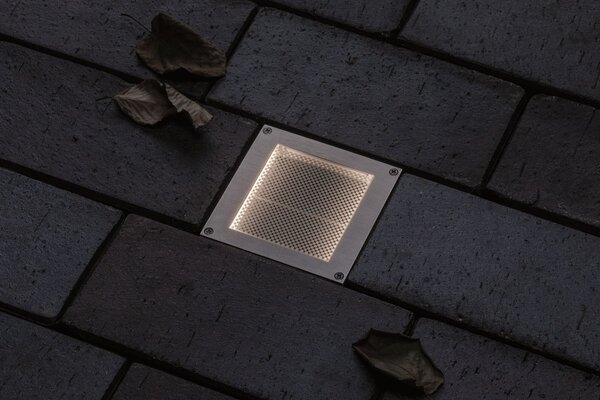 P 94595 LED zemní svítidlo Smart Home Zigbee Brick neláká hmyz IP67 hranaté 100x100mm CCT 1W 230V ocel ocel - PAULMANN