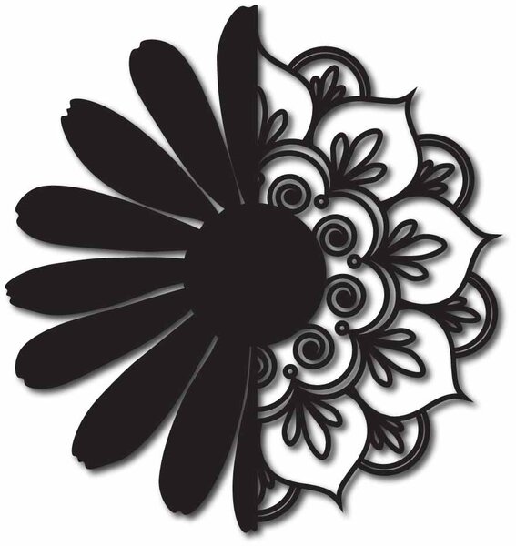 Nástěnná malba květina - MARGARET: Překližka - Oranžová (barva) Rozměr 50 cm 4011-55306 PR0368